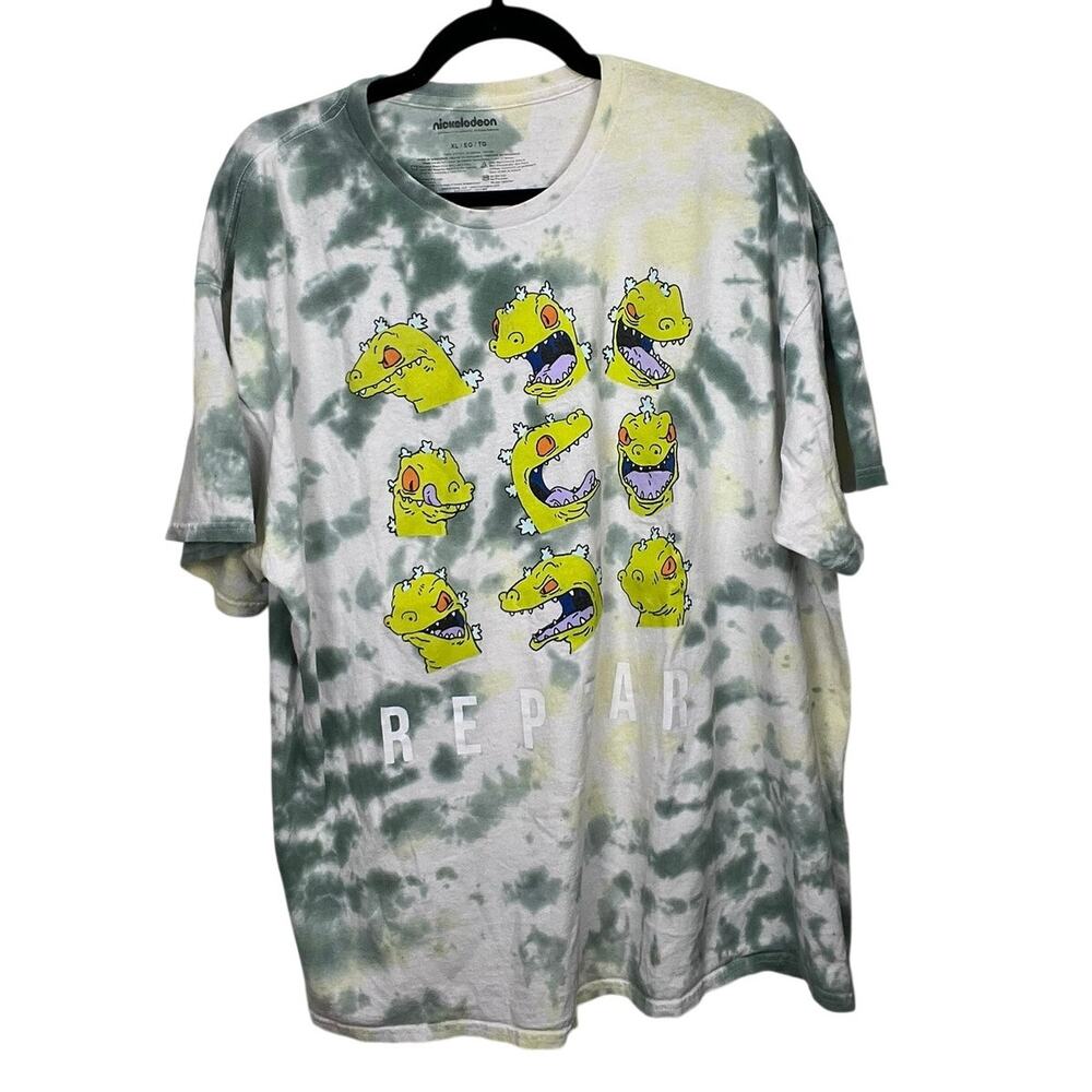 Nickelodeon Reptar Rugrats Tie Dye Cotton T Shirt Size XL